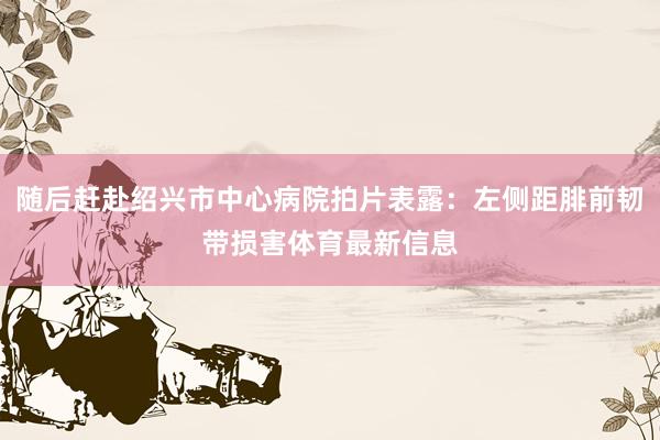 随后赶赴绍兴市中心病院拍片表露:左侧距腓前韧带损害体育最新信息