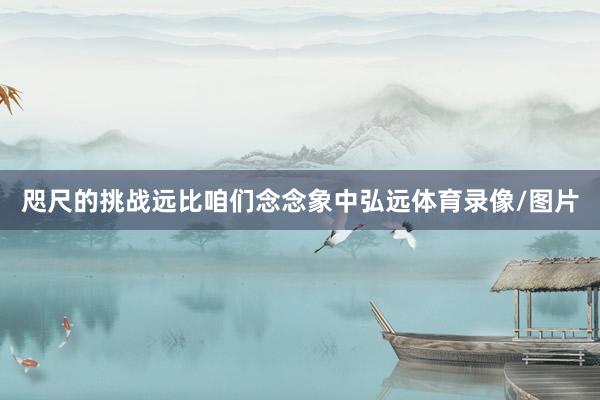 咫尺的挑战远比咱们念念象中弘远体育录像/图片