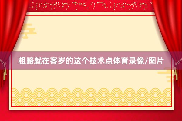 粗略就在客岁的这个技术点体育录像/图片