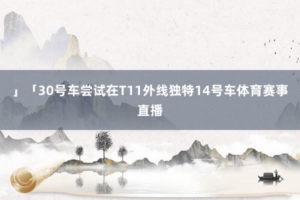 」「30号车尝试在T11外线独特14号车体育赛事直播