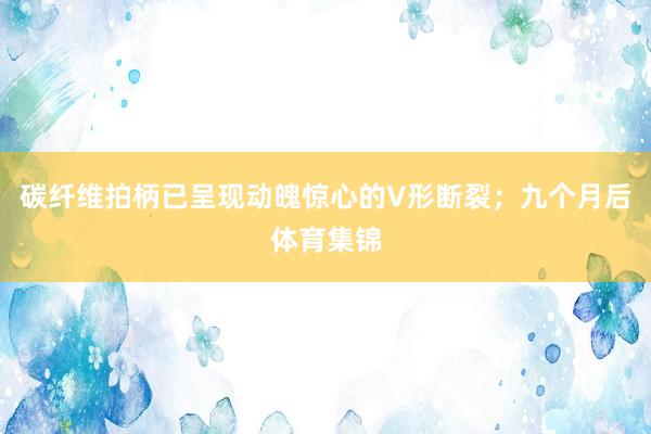 碳纤维拍柄已呈现动魄惊心的V形断裂；九个月后体育集锦