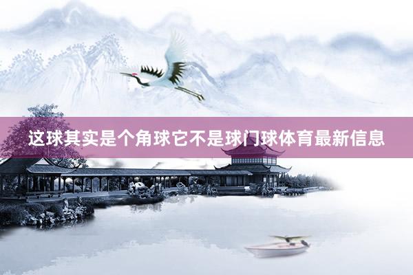 这球其实是个角球它不是球门球体育最新信息