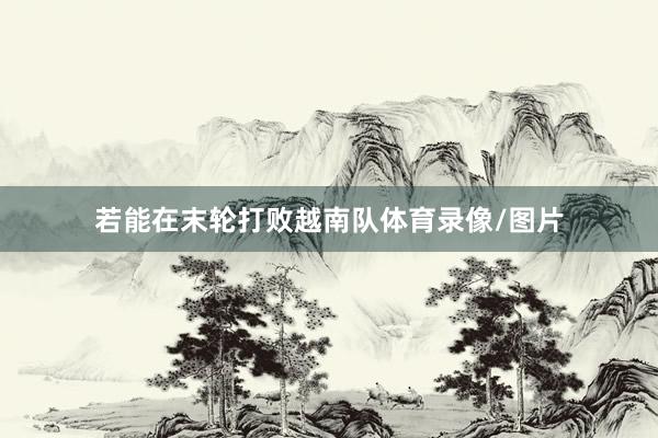 若能在末轮打败越南队体育录像/图片