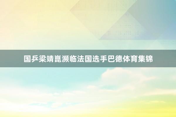 国乒梁靖崑濒临法国选手巴德体育集锦