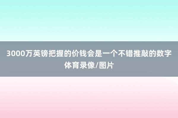 3000万英镑把握的价钱会是一个不错推敲的数字体育录像/图片