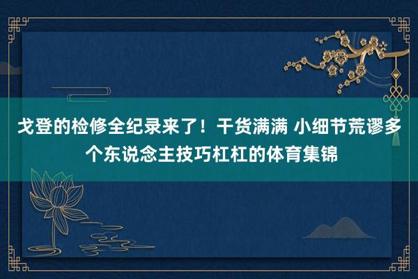 戈登的检修全纪录来了！干货满满 小细节荒谬多 个东说念主技巧杠杠的体育集锦