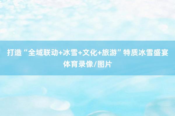打造“全域联动+冰雪+文化+旅游”特质冰雪盛宴体育录像/图片