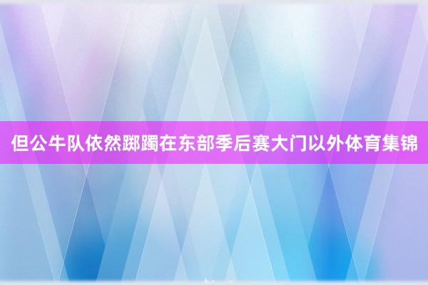 但公牛队依然踯躅在东部季后赛大门以外体育集锦