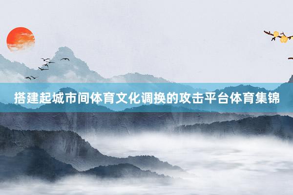 搭建起城市间体育文化调换的攻击平台体育集锦