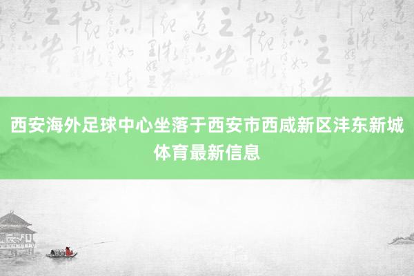 西安海外足球中心坐落于西安市西咸新区沣东新城体育最新信息